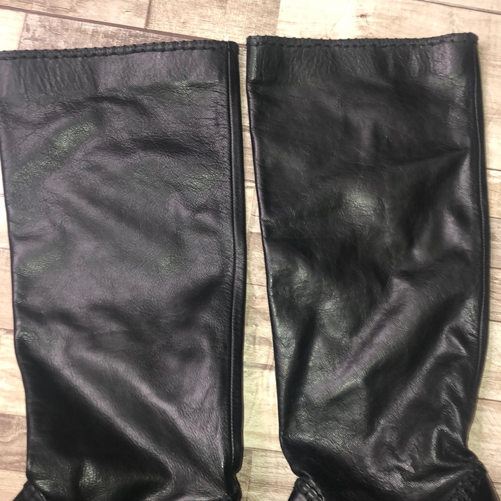 Max Studio Maureen Tall Black leather heeled boots - Picture 15 of 16